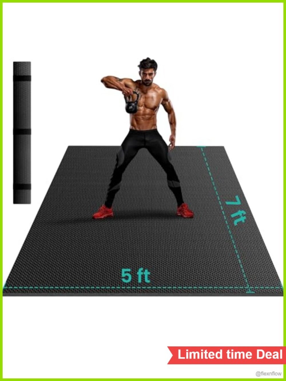 Large Exercise Mat 6x4 8mm Thick Non-Slip High-Density PVC Workout